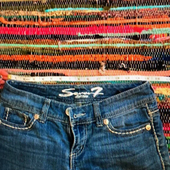 Seven7 Women's Blue and Navy Jeans - Picture 5 of 7